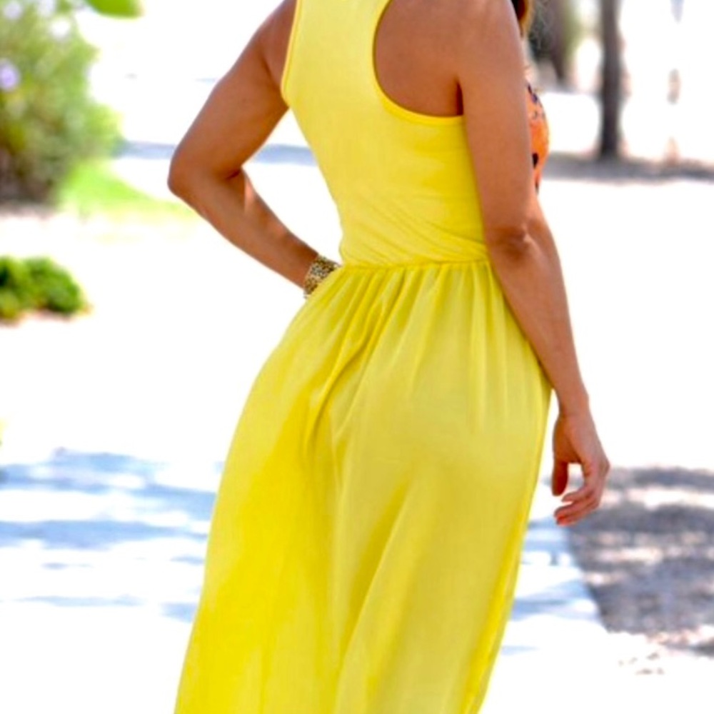 🎉HP!🎉 Yellow Aztec Maxi Dress - Picture 2 of 3